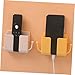 OUNONA Wall-Mounted Phone Charging Storage Box Adhesive Remote Control Holder for Home Office Versatile Organizer for Phones and Cables Easy Installation Modern Design Yellow