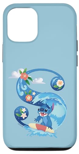 Prodotto ufficiale Disney Custodia per iPhone 12/12 Pro Monogramma dell\'alfabeto Disney Lilo e Stitch lettera S per Stitch
