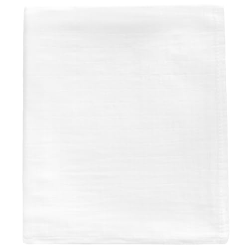 Muslin Newborn Baby Swaddle Blanket 43.5 x 47 inches(110x120cm) Unisex Swaddling Wrap Soft Silky Muslin Swaddle Blankets Neutral Receiving Blanket for Newborn Babies Boys and Girls Large White