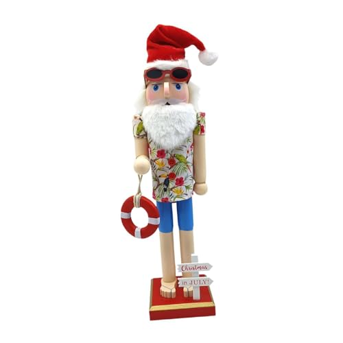Père Noël d'été cadeau original figurine bois pour les fêtes