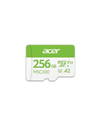 Image of Acer MSC300 Micro SD Memory Cards, 256GB SDXC TF Card 160MB /s UHS-I, A2, V30, 4K Extra Storage for Nintendo-Switch, Android Phones, Gopro, Amazon Fire Kids Tablet - BL.9BWWA.323