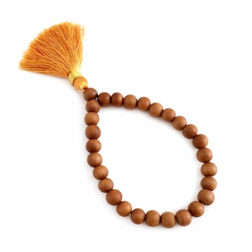 Natural White Sandalwood Bracelet (Safed Chandan) – 27+1 Beads 10...