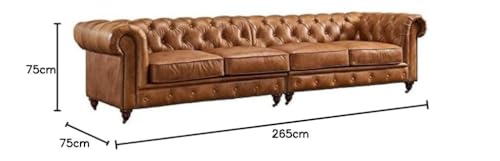 Unique Furniture Art - Classic Leatherette Chesterfield Sofa Set, Button Tufted, Classic Style, Tuffted Polished Sofa Set for Living Room, Bedroom (4 Seater)