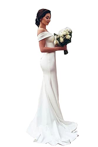 Sukleet Women's Wedding Dresses for Bride 2025 Mermaid Satin Boho Bridal Gowns for Women