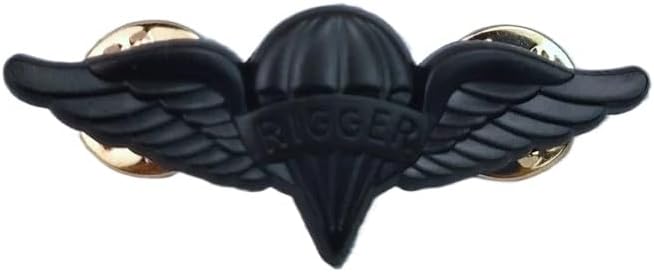 Reproduction US PARACHUTE RIGGER WINGS BADGE INSIGNIA PIN BLACK