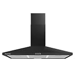 Russell Hobbs 90cm Chimney Cooker Hood in Black with 3 Speed Settings, 2x Carbon Filters, Extraction or Recirculation, 400 m³/h Extraction Rate, LED Lights, A++ Energy Rating, RH90SCH03A1B
