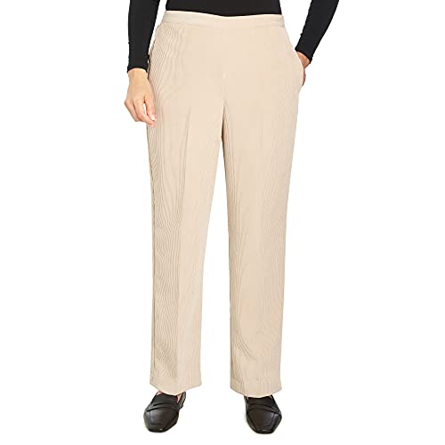 Pantalon velours côtelé Alfred Dunner amande taille 12 finitions soignées coupe mi-haute