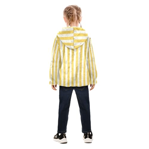 GuoChe Striped Seamless Pattern Girls Sherpa Jacket With Hood4