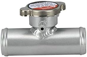 38mm 1-1/2" Aluminum In Line Coolant Radiator Filler Neck Hose With Cap Silver