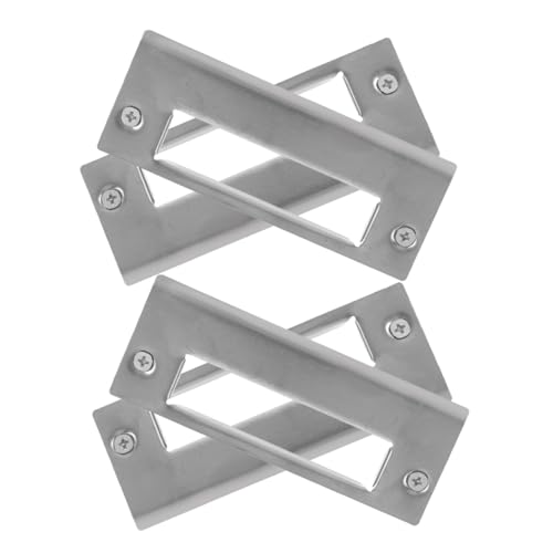 BESTonZON 4個 ステンレス製ドアストライクプレート 耐久性ラッチ補強プレート デッドボルトカバープレート 教室門錠交換用 ネジ付き 強化部