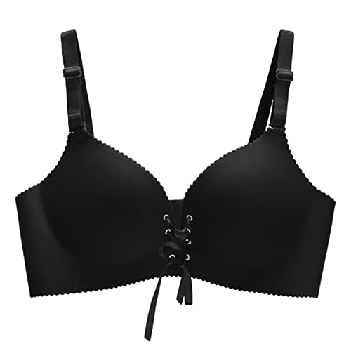 Générique Femme Reutilisable BrassièRe Post OpéRatoire Femme Soutien-Gorge Respirant Confortable et Sexy pour Femmes en Dentelle Lisse Pull B Soutien-Gorge Soutien Post Operatoire (Black, 80)