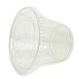 100sets 9oz. Plastic Ultra Clear squat Cups with flat lids without x slotted is for Cupcake, icecream