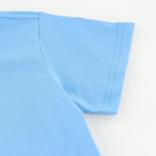 Image of Toddler Kids Short Sleeve Crew Neck T-Shirt Pullover, Loose Fit Casual Basic Tees for Boys Girls 2-8 Years