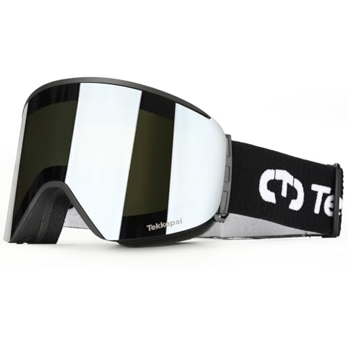 tekkapoi Skibrille Herren Damen, OTG (Für Brillenträger), Profi-Antibeschlag durch 2-Wege-Belüftung, Snowboardbrille mit UV400 Schutz & Schnellverschluss-Band, Helmkompatibel tekkapoi Skibrille Herren Damen, OTG (Für Brillenträger), Profi-Antibeschlag durch 2-Wege-Belüftung, Snowboardbrille mit UV400 Schutz & Schnellverschluss-Band, Helmkompatibel