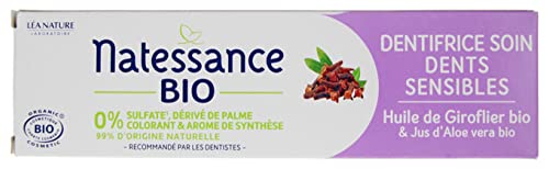 Natessance Dentifrice Soin Dents Sensibles Huile de Giroflier Bio 75 ml