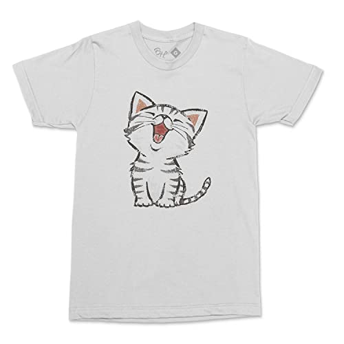 Camiseta Gato Desenho Anime Kawaii CPL Tamanho:M;Cor:Branco
