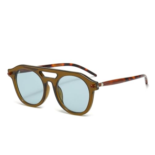 CHUANTEN Sunglasses Women Vintage Round Shades Men Trending Luxury Sun Glasses UV400 Eyewear(Green,One Size)