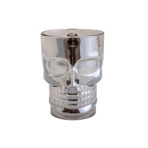 Lyor, 8889, Conjunto 2 Canecas de Chopp e Cerveja de Vidro Caveira Rock Style Cinza 510ml