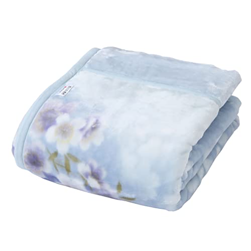 西川 合わせ毛布 シングル 洗える 2枚合わせ あったか 衿付き 柔らか マイヤー 冬 ブルー FQ02045400