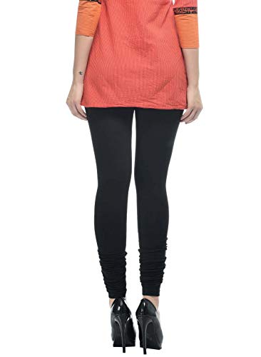 Image of Frenchtrendz Women's Cotton Spandex Stretchable Mid Rise Slim Fit Churidar Leggings Pull On
