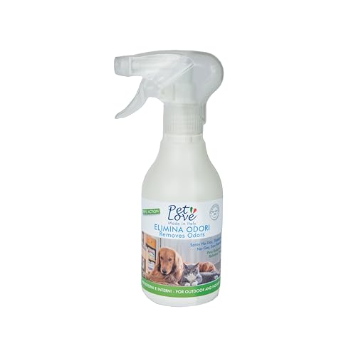 PET LOVE Spray Elimina Odori Disabituante Tripla Azione Repellente Anti Urina - da Interno o Esterno - 330 ml