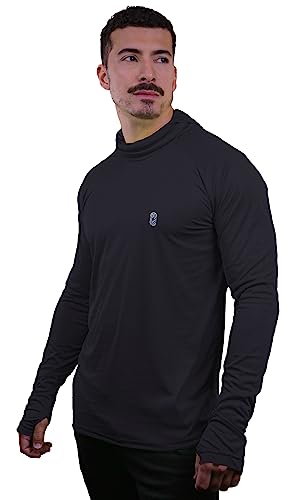 Camiseta Skube Com Máscara e Capuz Proteção UV 50+ Dry Fit Segunda Pele Térmica Tecido Termodry Mang
