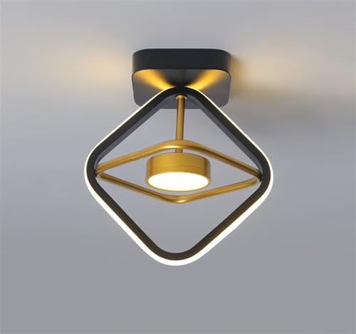 YQXTRB Lámpara de techo LED moderna para decoración del pasillo, compatible con pasillo, dormitorio, restaurante, balcón, accesorios de iluminación para el hogar(Warm Light,Square)