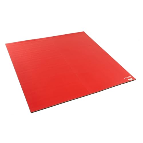 Dollamur 10’x10’x1.25” Wrestling Mat, Red, Home Workouts, Exercise