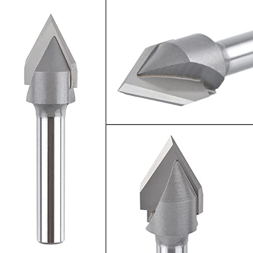 Spetool 45 Degree V Groove Router Bit Carbide Tip V Bit With 1/4 Shank 1/2 Inch Cutting Diameter Cnc Woodworking Engraving Carving Bits #TOP2