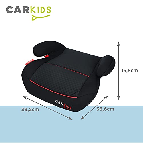 Carkids Auto-Kindersitzerhöhung Schwarz und Rot, Autokindersitz Gruppe 2-3, Kinder von 3,5-12 Jahre|15-36 kg - Image 4