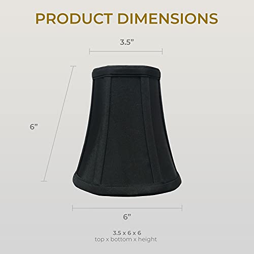 Image of Royal Designs, Inc. BSO-704FC-6BLK /GL-2 True Bell Basic Lamp Shade with Flame Clip, 3.5 x 6 x 6.25, Black with Gold, 2-Pack