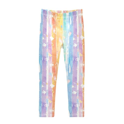 KLL Glitter Rainbow Pride Toddler Baby Girl Basic Leggings Casual Full Length Pants Gym