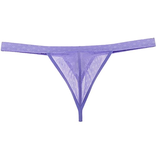 Men's Lace Thong Flowers Hollow Mini Bikini Underwear T-Back G-String Pants - Main Image