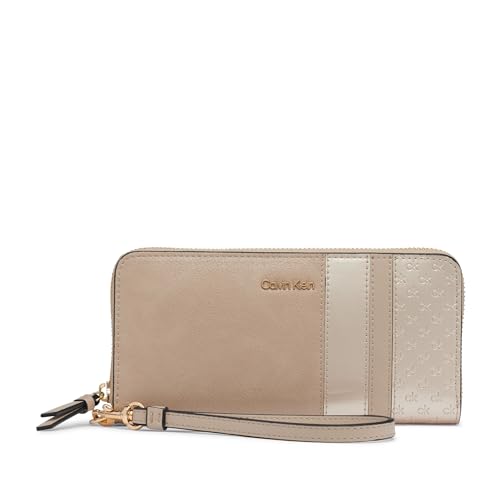 Image of Calvin Klein Women's Key Item Saffiano Continental Zip Around Wallet With Wristlet Strap