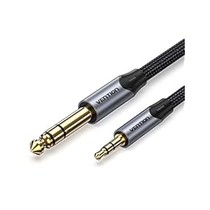 VENTION 3.5mm to 6.35mm Stereo Audio Cable, Aluminum Alloy Nylon Braid(1/4 inch) TS to 3.5mm (1/8 inch) TRS Cable Male to Male Aux Cable for Home Theater, Amplifiers, Laptop, Guitar Device