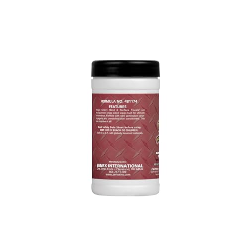 Image of Magic Cherry Scented Heavy Duty Cleaning Wipes - Single Sided Hand & Surface Shop Towels | Professional-grade Cleaning | Waterless | Cleans Grease, Oil, Dirt, & more (3 Pack | 75 Sheets Total)