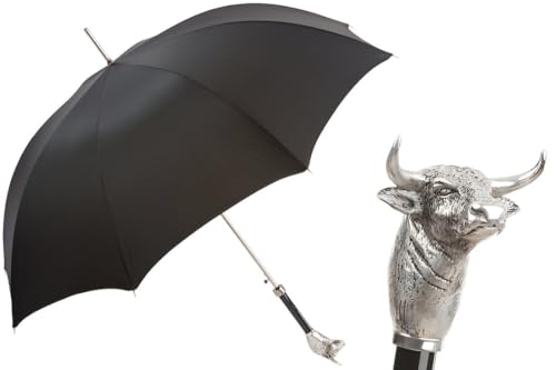 Parapluie Pasotti Bull automatique en polyester noir résistant pour homme et femme