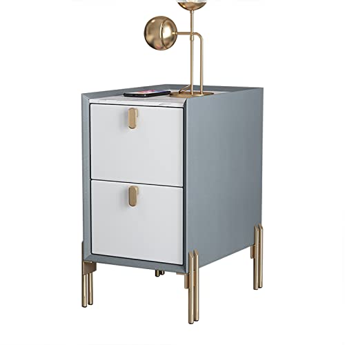 Mesitas de Noche Blancas Modernas 2 Cajones Marca Generic