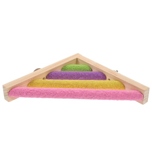 ifundom Wooden Parrot Stand Ladder with Colorful Grind Sticks Climbing Activity Bar for Parrots for Pet Training and Encouraging Exercise Home Pet Shop