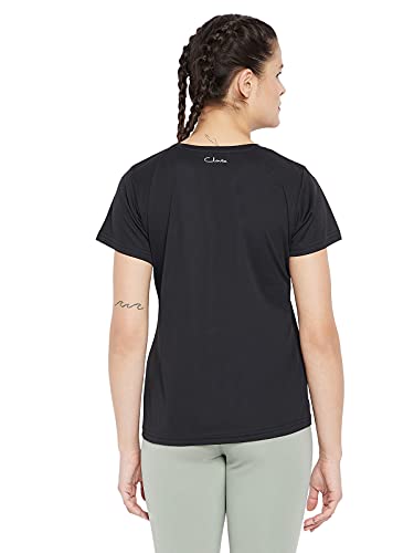 Image of Clovia Women's Comfort Fit Active T-Shirt in Black
