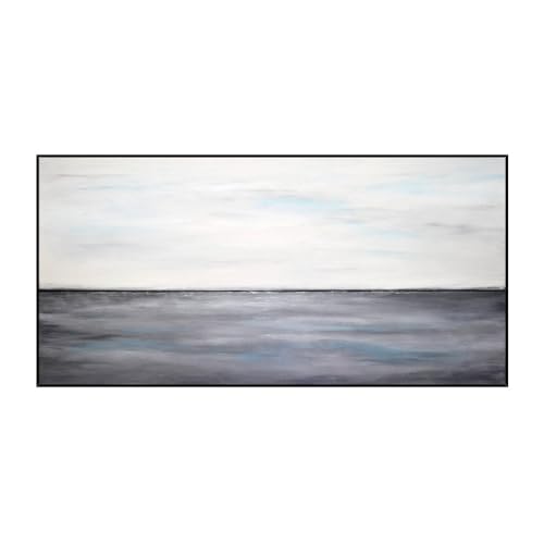 Peinture à l'huile extra large noir et blanc peinte à la main sur toile