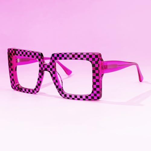 Image of VOOGLAM Oversize Square Blue Light Glasses for Women Anti Eyestrain Dry Eyes Computer Phone TV Eyewear Ferial