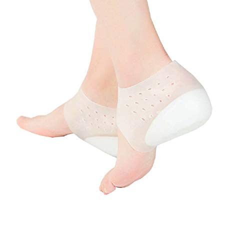 Unisex Invisible Height Increase Socks Heel Pads ,Elastic Massage Silicone Insoles Foot,Breathable Invisible for Men Women (4cm)