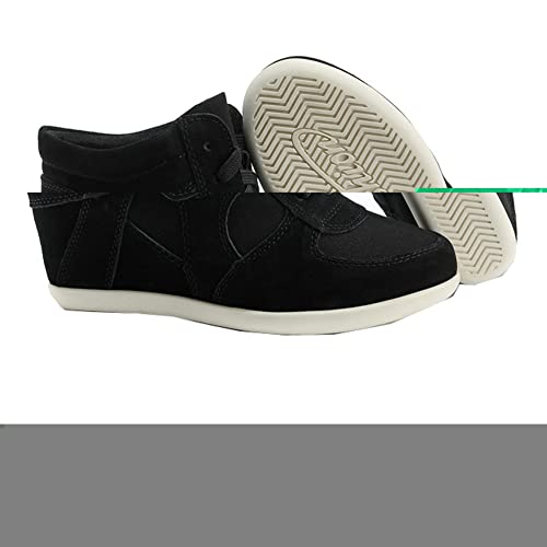 rismart Women's Wedge Casual Hook Loop Fabric Suede Leather Fashion Sneakers3