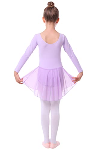 Girls Long Sleeve Ballet Leotards Skirt Toddler Dance Gymnastics Kids Team Basic Ballet Dresse3