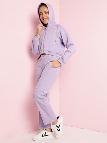 Image of Li'l Tomatoes Girls Fleece Tracksuit Set| Winter Hooded Full Zip Sweatshirt with Track Pants| Warm Casual Co-Ord Outfit for 9-16 Years