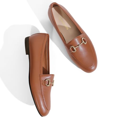 Image of Womens Loafers Flats Dress Shoes Slip On Penny Comfortable Round Toe Business Casual Work