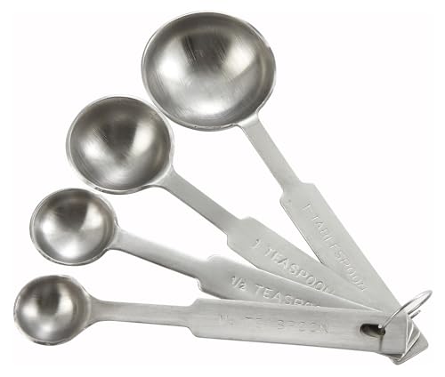 Winco Stainless Steel Measuring Spoons, Deluxe Set, 4-Piece