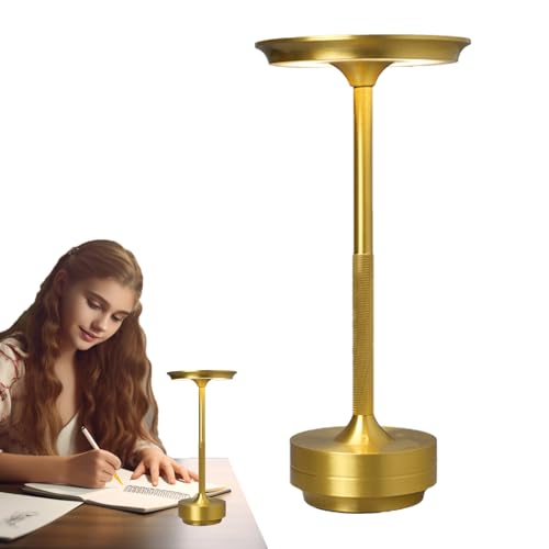 Lámparas de mesa inalámbricas, luz de ambiente con control táctil, iluminación de mesa portátil, batería de 2000 mAh, lámpara de noche recargable para mesas de comedor, espacios de trabajo