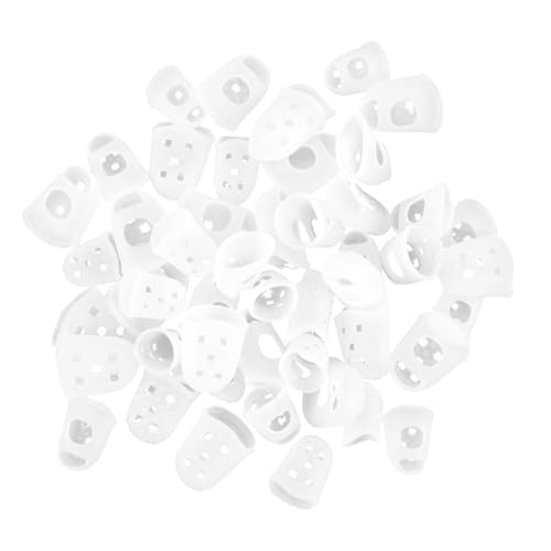 Wakauto Finger Sleeves for Guitar 50pcs Silicone Finger Protectors Fingertip Guard for Guitar Thumb Guards Comfortable Fit